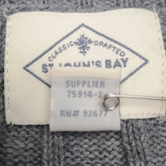 NWT St John's Bay Ladies Size 3X V-neck Grey Cable Stitch Sweater - Picture 8 of 13